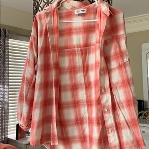 old navy plaid button up